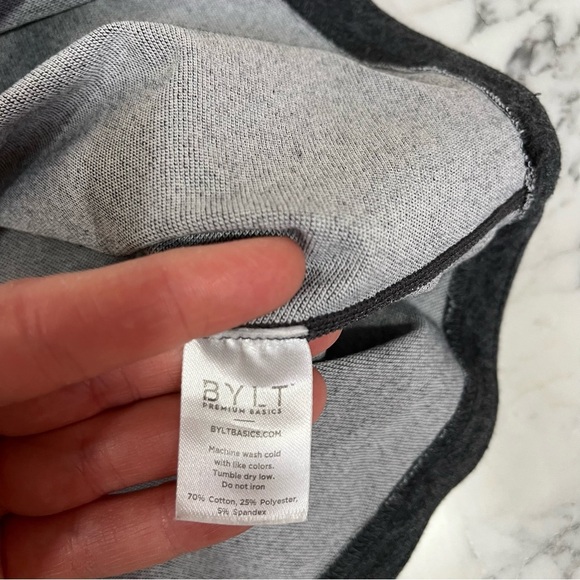 Bylt T-Shirt Drop Cut Short Sleeve Pocket Lux Dark Gray Crewneck Men's Large - Picture 8 of 8